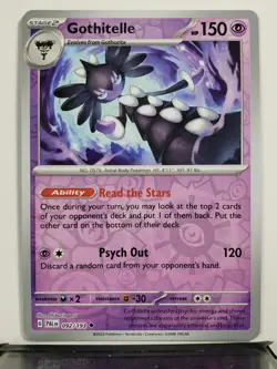 REVERSE HOLO Gothitelle 092/193 NM / M Paldea Evolved Pokemon Card Shiburingaru - Image 1