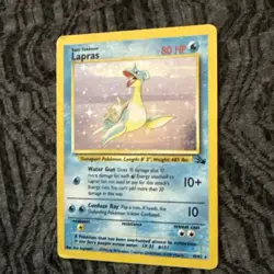 Holographic Background Lapras Pokemon Card 10/62 - Image 1
