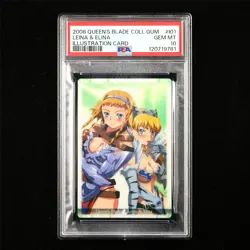 PSA 10 GEM MT 2008 Queen's Blade COLL GUM JPN Leina&Elina 101 Illustration Card - Image 1