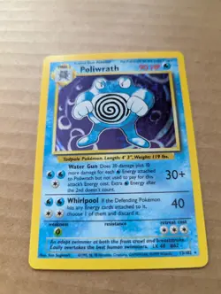 Pokemon Card Unlimited Edition Holo Rare Base Set 1999 Poliwrath 13/102 - Image 1