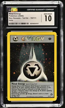 CGC 10 GEM MINT Metal Energy Neo Genesis 1st Edition 19/111 Holo Pokemon Card - Image 1