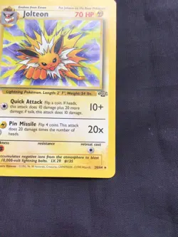 Pokemon Cards: 1st Edition Jungle Rare: Jolteon 20/64 - Image 4