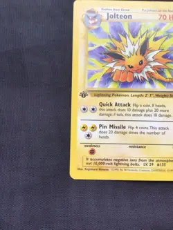 Pokemon Cards: 1st Edition Jungle Rare: Jolteon 20/64 - Image 5