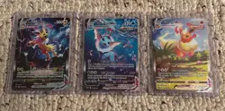 Pokemon TCG Vaporeon v Jolteon Vmax Flareon v SWSH150 Black Star Promo Card NM - Image 1
