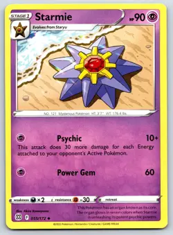 Staryu/Starmie - Brilliant Stars Yuka Morii Pokemon TCG Card NM - Image 3