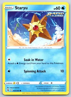 Staryu - Fusion Strike 052/264 Pokemon TCG Card NM - Image 1