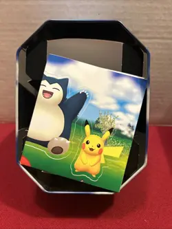 POKEMON GO TIN EMPTY W/ SNORLX PROMO CARD & STICKERS - Image 3