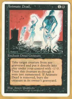 Animate Dead (Fourth Edition Core Set, English, 1995) NM MTG 4th - Image 1