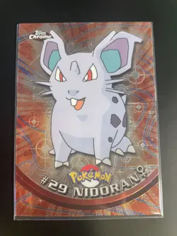 2000 Pokemon Topps Chrome Series 1 Nidoran (F) Base Holo #29 NM - Image 1