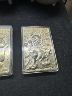 1999 Pikachu Mewtwo Jiglypuff 24K Gold Plated Trading Burger King - Image 2