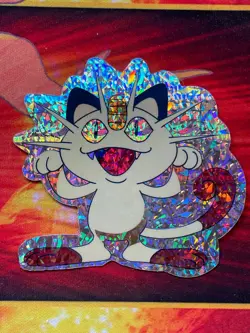 Pokemon Holo Sticker Meowth - Prism Foil - Image 1