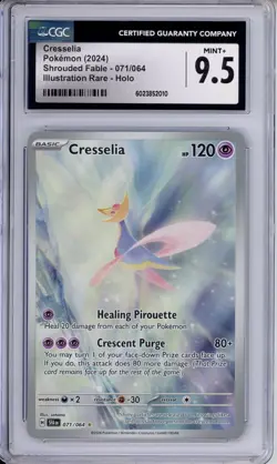 CGC 9.5 Cresselia Pokemon S&V Shrouded Fable Illustration Rare Holo 071/064 - Image 1