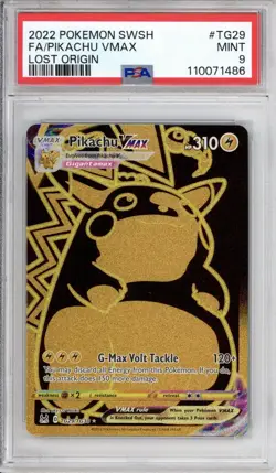 PSA 9 Pikachu VMAX Pokemon SWSH Lost Origin Trainer Gallery Gold TG29/TG30 - Image 1