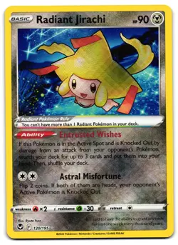 Radiant Jirachi 120/195 - Silver Tempest Radiant Rare Pokemon TCG - NM Card - Image 1