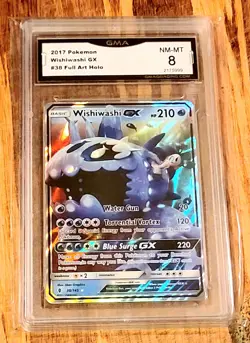 2017 Pokemon Sun & Moon Guardians Rising #38/145 Wishiwashi GX GMA 8 NM-MT - Image 1