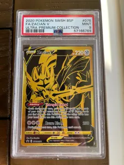 Pokemon Sword & Shield UPC Full Art Gold Zacian V Promo SWSH076 - PSA 9 MINT - Image 1