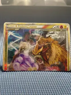 Pokemon Entei & Raikou Legend 111/123 Heartgold & Soulsilver Holo Rare MP - Image 1