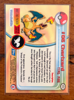 1999 Topps Pokemon TCG Charizard #06 Non-Holo TV Series 1 Blue Logo - Image 2