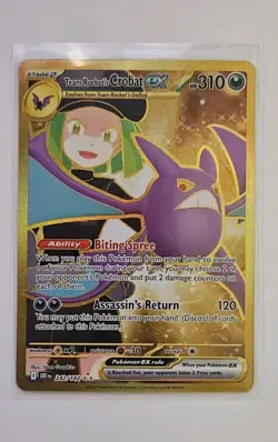 Pokemon Team Rocket's Crobat ex 242/182 Gold Secret Rare Destined Rivals NM/M - Image 1