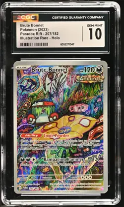 BRUTE BONNET Paradox Rift Illustration Rare #207 CGC 10 Pokemon [Nostalgium] - Image 1