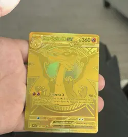 Gold Mega Charizard X EX 130/094 English Pokemon TCG Phantasmal Flames - Image 1