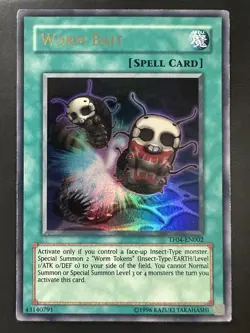 YUGIOH WORM BAIT TF04-EN002 ULTRA LIGHT PLAYED - Image 1