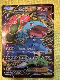Pokemon TCG Venusaur EX Black Star Promo Full Art Holo Card XY123 MP+/LP - Image 1