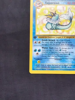Pokemon Cards: 1st Edition Jungle Rare: Vaporeon 28/64 - Image 5