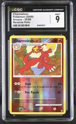 CGC 9 MINT Charmeleon 2009 Arceus 35/99 Reverse Holo Pokemon Card - Image 1