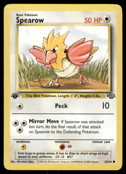 Pokemon Cards Spearow 62/64 1ST EDITION Jungle Common NM - Image 1