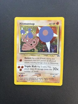 Pokemon Card Neo Discovery Hitmontop 3/75 Rare Holo WOTC - Image 1