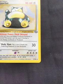 Pokemon Cards: 1st Edition Jungle Rare: Snorlax 27/64 - Image 4