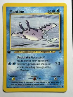 Mantine 1st Edition Neo Genesis 064/111 LP Pokemon Card - Image 1