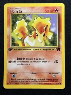 Ponyta 1st Edition Team Rocket 64/82 LP-NM Pokemon Card - Image 1