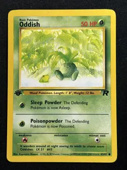 Oddish 1st Edition Team Rocket 63/82 LP-NM Pokemon Card - Image 1