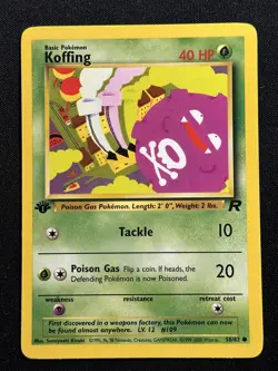 Koffing 1st Edition Team Rocket 58/82 LP-NM Pokemon Card - Image 1