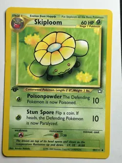 Skiploom 1st Edition Neo Genesis 049/111 LP Pokemon Card - Image 1