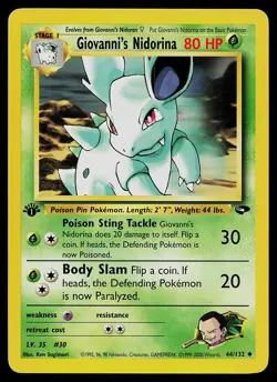 Pokemon Card - Giovanni's Nidorina Gym Challenge 44/132 1st Edition - Image 1
