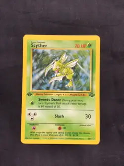 Pokemon Cards: 1st Edition Jungle Rare: Scyther 26/64 - Image 1