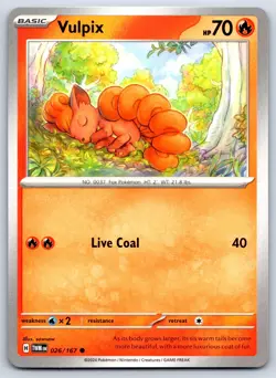 Vulpix - Twilight Masquerade TWM 026/167 sowsow Pokemon TCG Card NM - Image 1