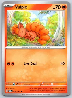 Vulpix - Twilight Masquerade TWM EN 026/167 Pokemon TCG Card - Image 1