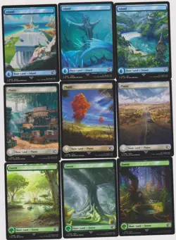 COMPLETE SET (16) CARDS FULL ART BASIC LAND MTG MAGIC N-MINT FINAL FANTASY - Image 1