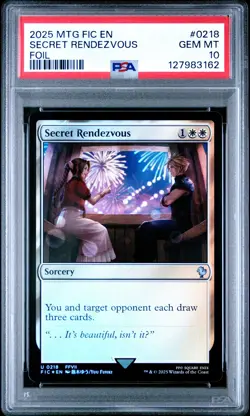 2025 MTG FINAL FANTASY COMMANDER FOIL #0218 SECRET RENDEZVOUS PSA 10 - Image 1