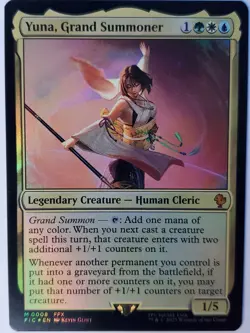 1x Yuna, Grand Summoner Commander: Final Fantasy Foil - NM Condition - Image 1