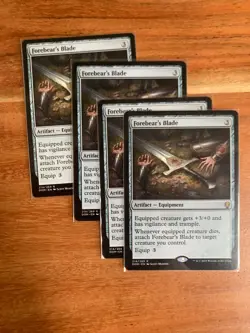 x4 MTG Forebear's Blade LP (214/296) Dominaria Magic the Gathering PLAYSET - Image 1
