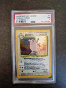 Pokemon Clefable Holo Jungle #1 PSA7 No Symbol Error English - Image 1
