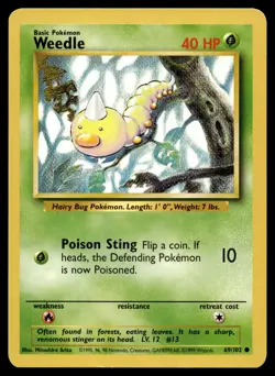 WEEDLE 69/102 COMMON BASE SET POKEMON - Image 1