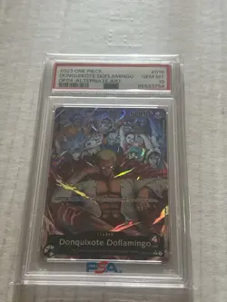 One Piece Kingdoms Of Intrigue Donquixote Doflamingo OP04-019 Alt Art PSA 10 ENG - Image 1
