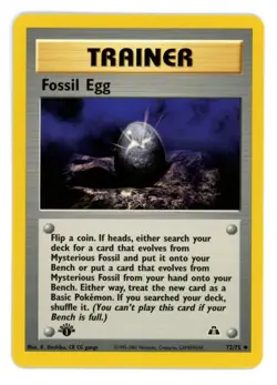 Fossil Egg 72/75 1st Edition Neo Discovery Pokemon Card - Image 1