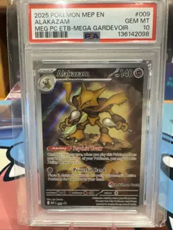 2025 Pokemon MEP EN ALAKAZAM Promo PSA 10 Pokemon Center Exclusive Card #009 Gem - Image 1